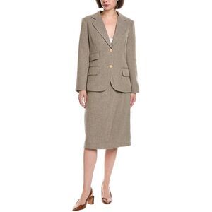 Pascale La Mode Womens  2Pc Skirt Suit, Green